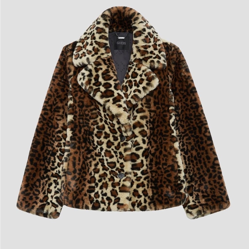 Guess Leopard Faux Jacket Small